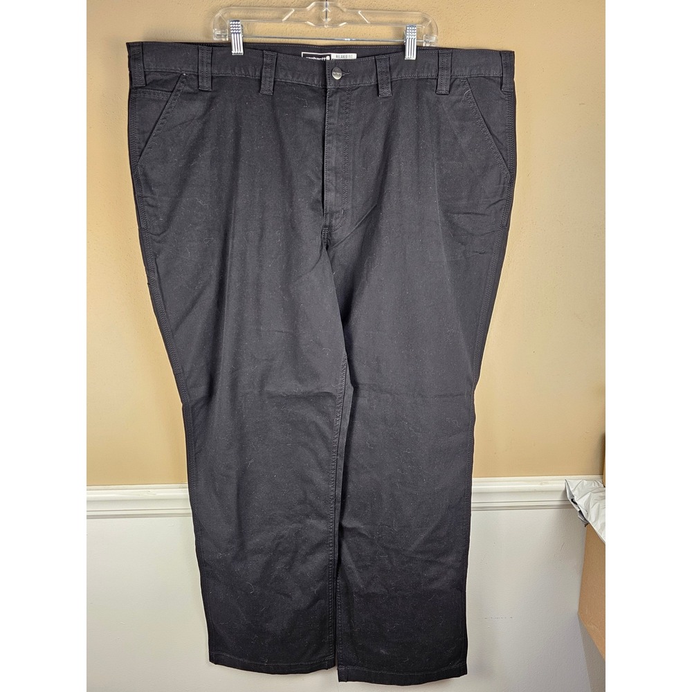 NWT Carhartt Mens Black Rugged Flex‎ Relaxed Fit Canvas Work Pants 48x32 48